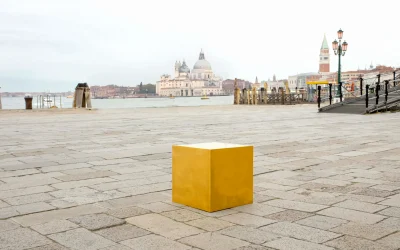24-karat gold cube sculpture and worth $10m in Venice